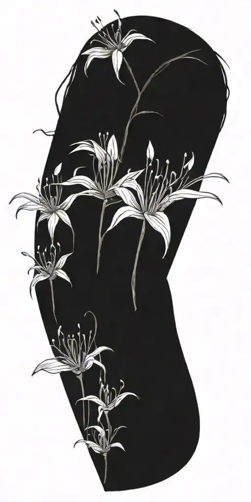 spider lily flowers tattoo design idea