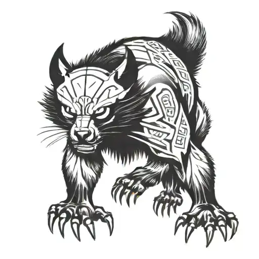 Wolverine animal tribal tattoo tattoo design idea