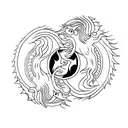 yin yang pheonix and dragon tattoo design idea