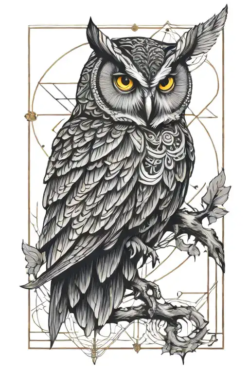 realistic owl with wings, dark gothic Style arm tattoo tattoo design idea