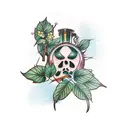 Poison Ivy wrapped around arm tattoo design idea