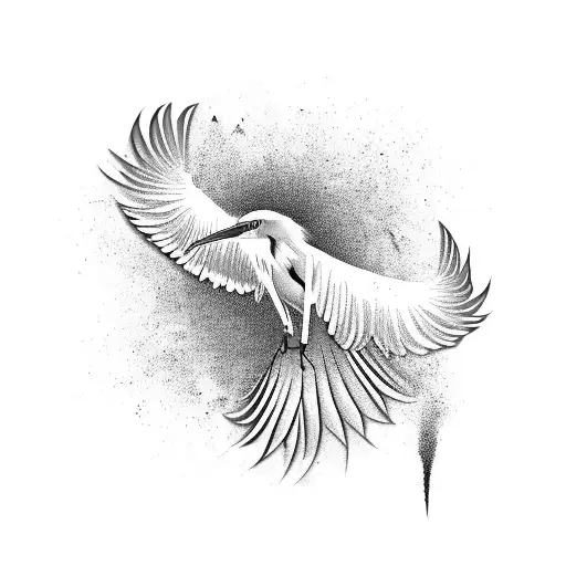 Thousands of White Herons Rising tattoo design idea
