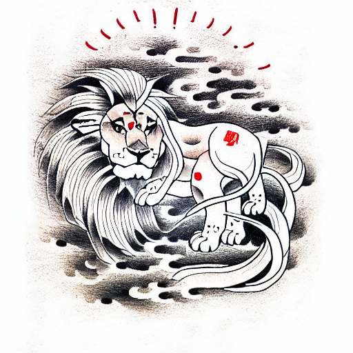 Lion and Lamb tattoo design idea