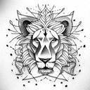 Lion and Lamb tattoo design idea
