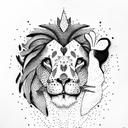 Lion and Lamb tattoo design idea