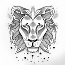 Lion and Lamb tattoo design idea