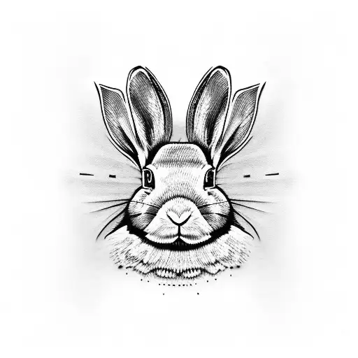 rabbit with military outfit tattoo design idea