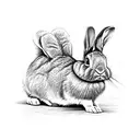 rabbit with military outfit tattoo design idea