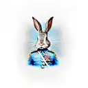 rabbit with military outfit tattoo design idea