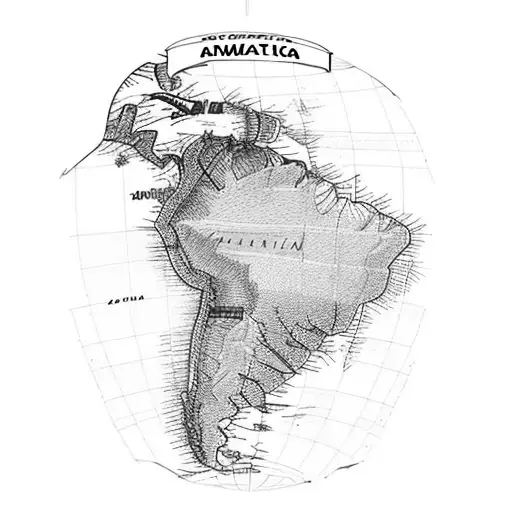 Map of South America tattoo design idea