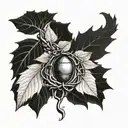 lotr and acorn branch tattoo design idea