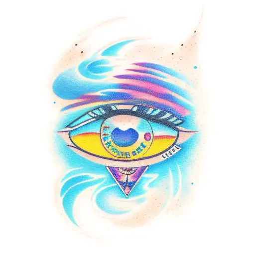 cleveland sky line with brows colors reflecting on water tattoo design idea