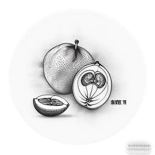 stamp of mango fruit  tattoo design idea