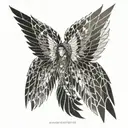 space angel wings symmetrical holy transparent background tattoo design idea