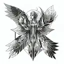 space angel wings symmetrical holy transparent background tattoo design idea