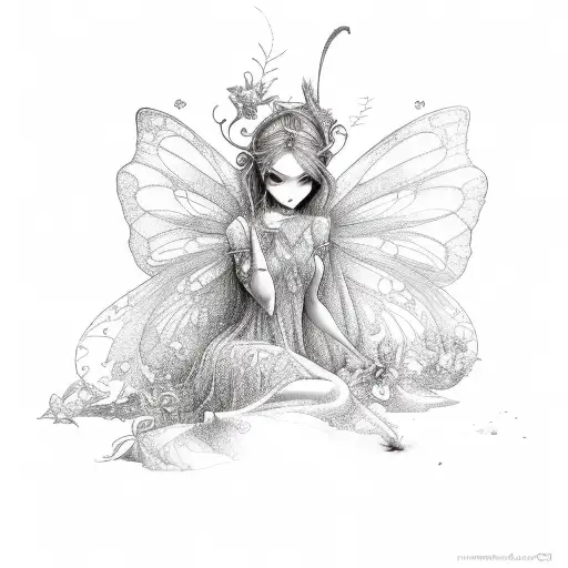 fairy tattoo design idea