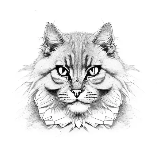 angry but lovable animal no cat tattoo design idea