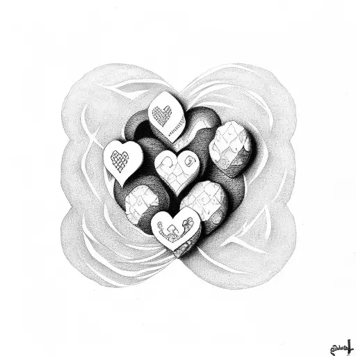 two sugar sculls facing each other in a heart shape  tattoo design idea