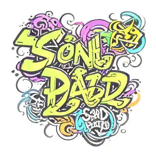 son and dad name tattoo design idea
