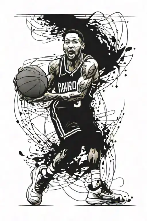 Jalen Brunson 3 Pointer celebration   tattoo design idea