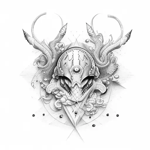 Marine theme tattoo design idea