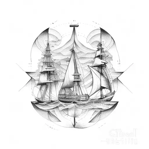 A nautical chart tattoo design idea