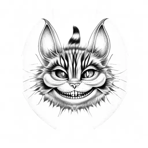 cheshire cat from live action alice and wonderland, sally from nightmare before christmas, n7 symbol, p tattoo design idea