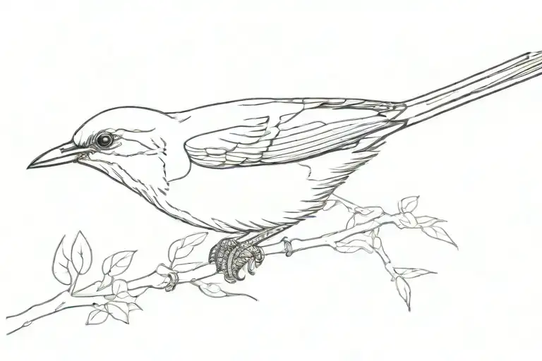 A Mockingbird Flying tattoo design idea