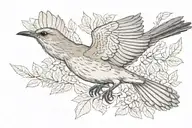 A Mockingbird Flying tattoo design idea