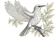 A Mockingbird Flying tattoo design idea