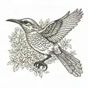 A mockingbird flying with its wings out  tattoo design idea