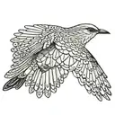 A mockingbird flying with its wings out  tattoo design idea
