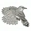 A mockingbird flying with its wings out  tattoo design idea