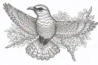 Just A Mockingbird Flying  tattoo design idea