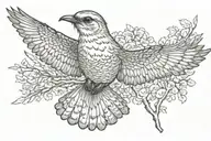 Just A Mockingbird Flying  tattoo design idea