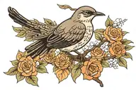 Just A Mockingbird Flying  tattoo design idea