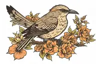 Just A Mockingbird Flying  tattoo design idea