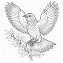 A mockingbird flying with its wings out  tattoo design idea