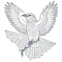 A mockingbird flying with its wings out  tattoo design idea