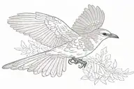 One flaying mockingbird with its wings stretched  out  tattoo design idea