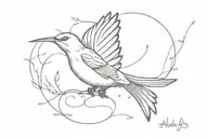 A Mockingbird in flight tattoo design idea