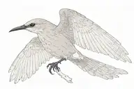 One flaying mockingbird with its wings stretched  out  tattoo design idea