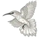 A mockingbird flying with its wings out  tattoo design idea