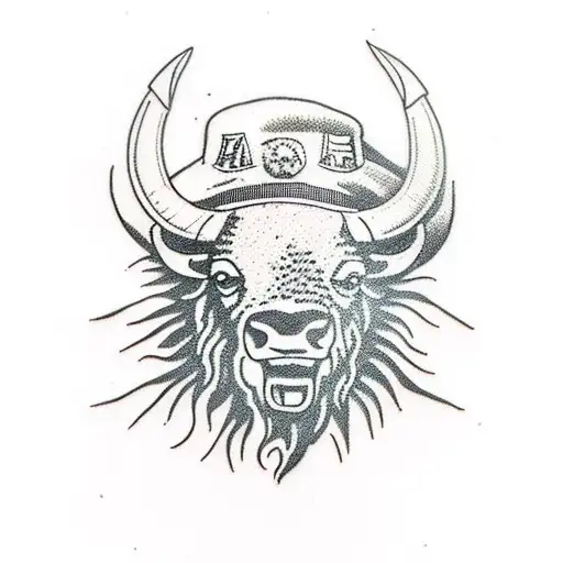 Bison tattoo design idea
