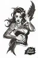  hate angry funeral sexy lady on the hand motor tattoo design idea