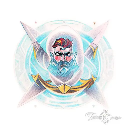 circle combinaton of archetypes - Warrior, magician, lover, king  tattoo design idea