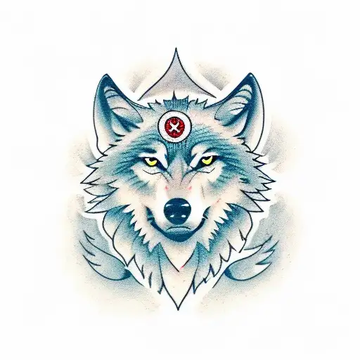 wolf + cinema + phoenix  tattoo design idea