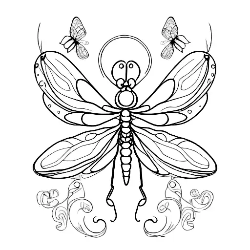 semicolon dragonfly tattoo design idea