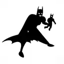 Father and son batman style tattoo design idea