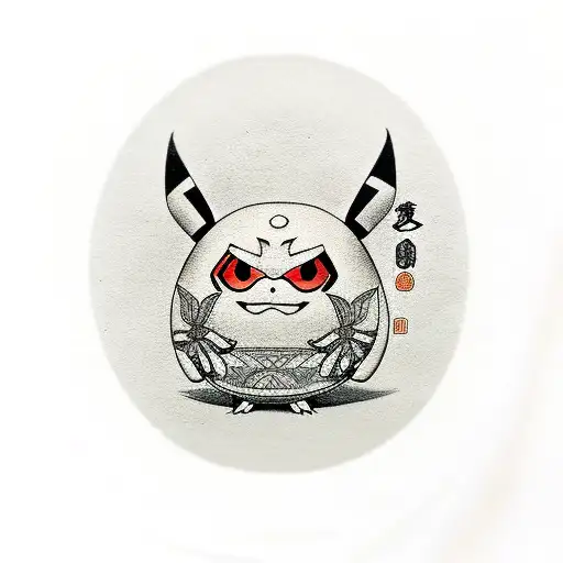 daruma doll pokemon tattoo design idea